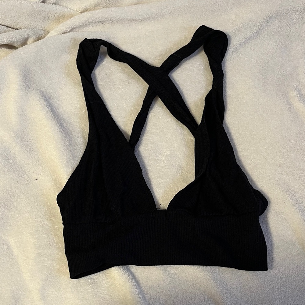Black Women's Cross-Back Bralette